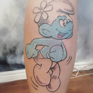 Cartoon tattoo of Vanity smurf