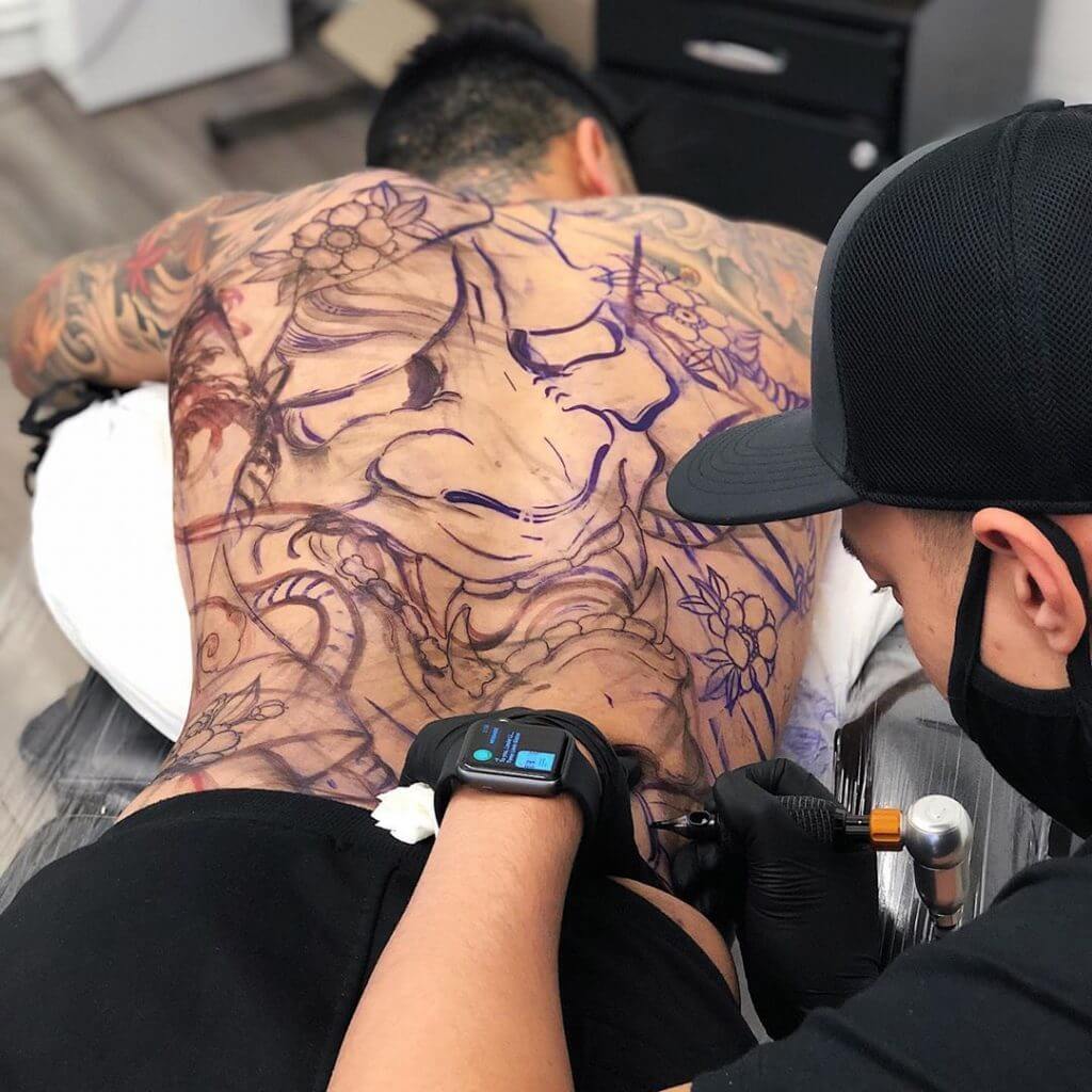 Oriental tattoo on the back