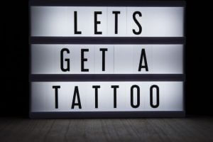 Get a tattoo advertisement sign