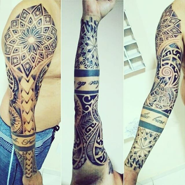 Maori tattoo on the right arm