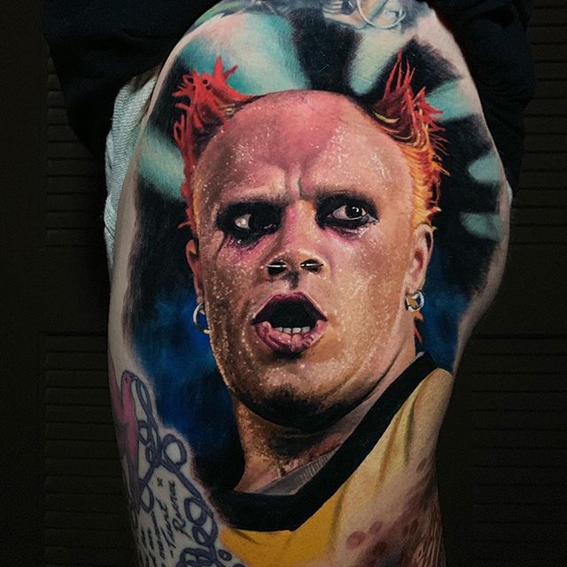 Realistic tattoo of Prodigy Front man Keith Flint