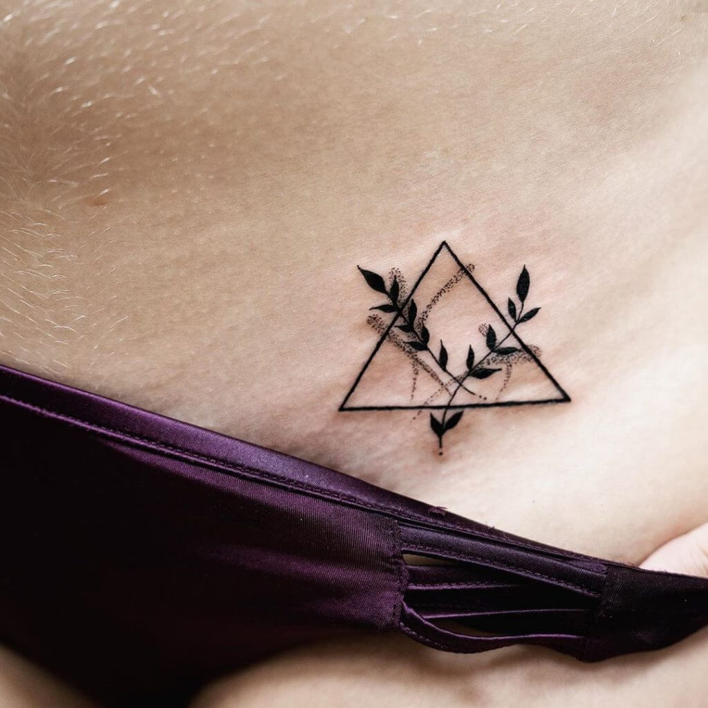 Intimate tattoo in the pubic zone