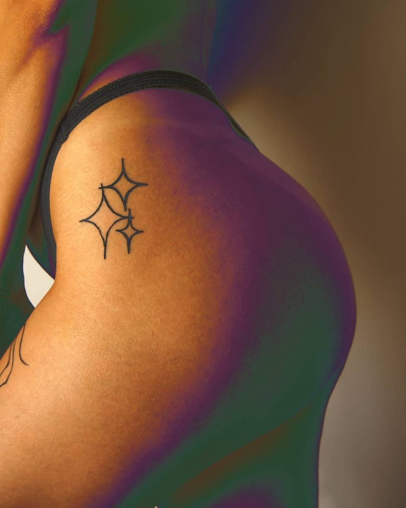 Black Stars tattoo on the leg