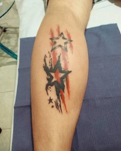 Stars tattoo on the calf