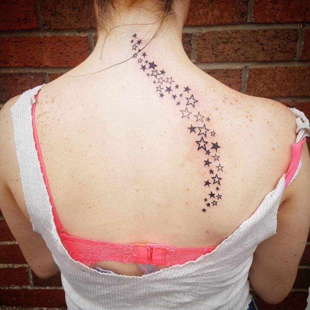 Black Stars tattoo on the back
