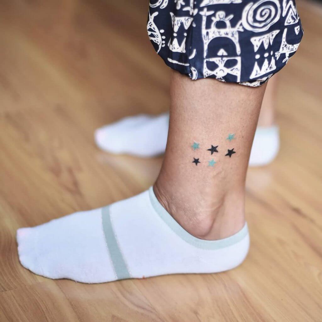 Stars tattoo on the foot