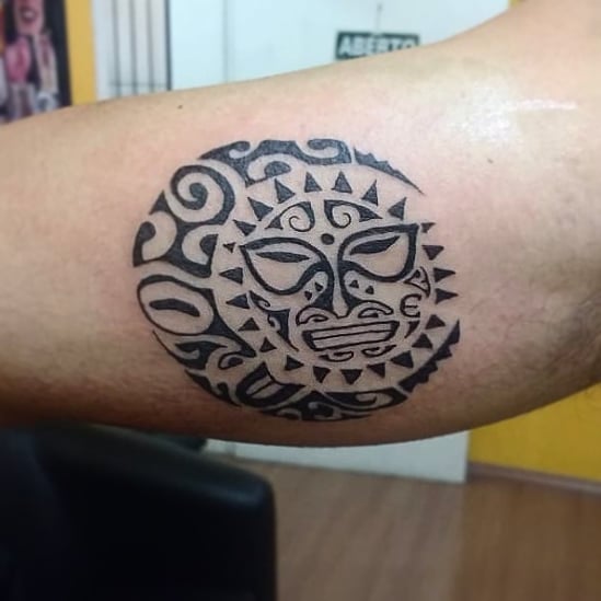 Tribal tattoo on the forearm