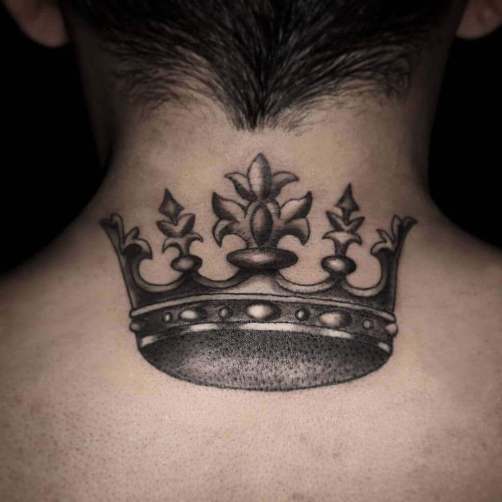 A crown with five prongs tattoo