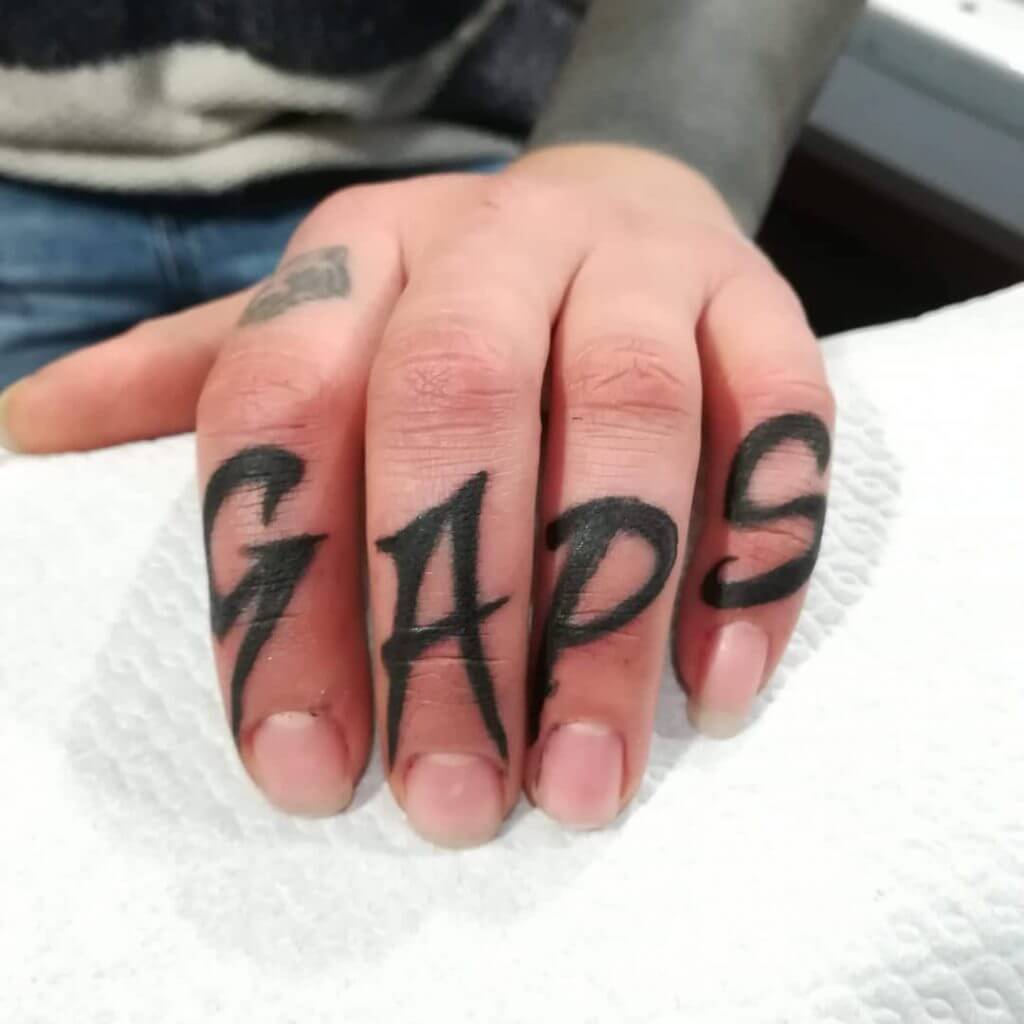 Lettering tattoo for man