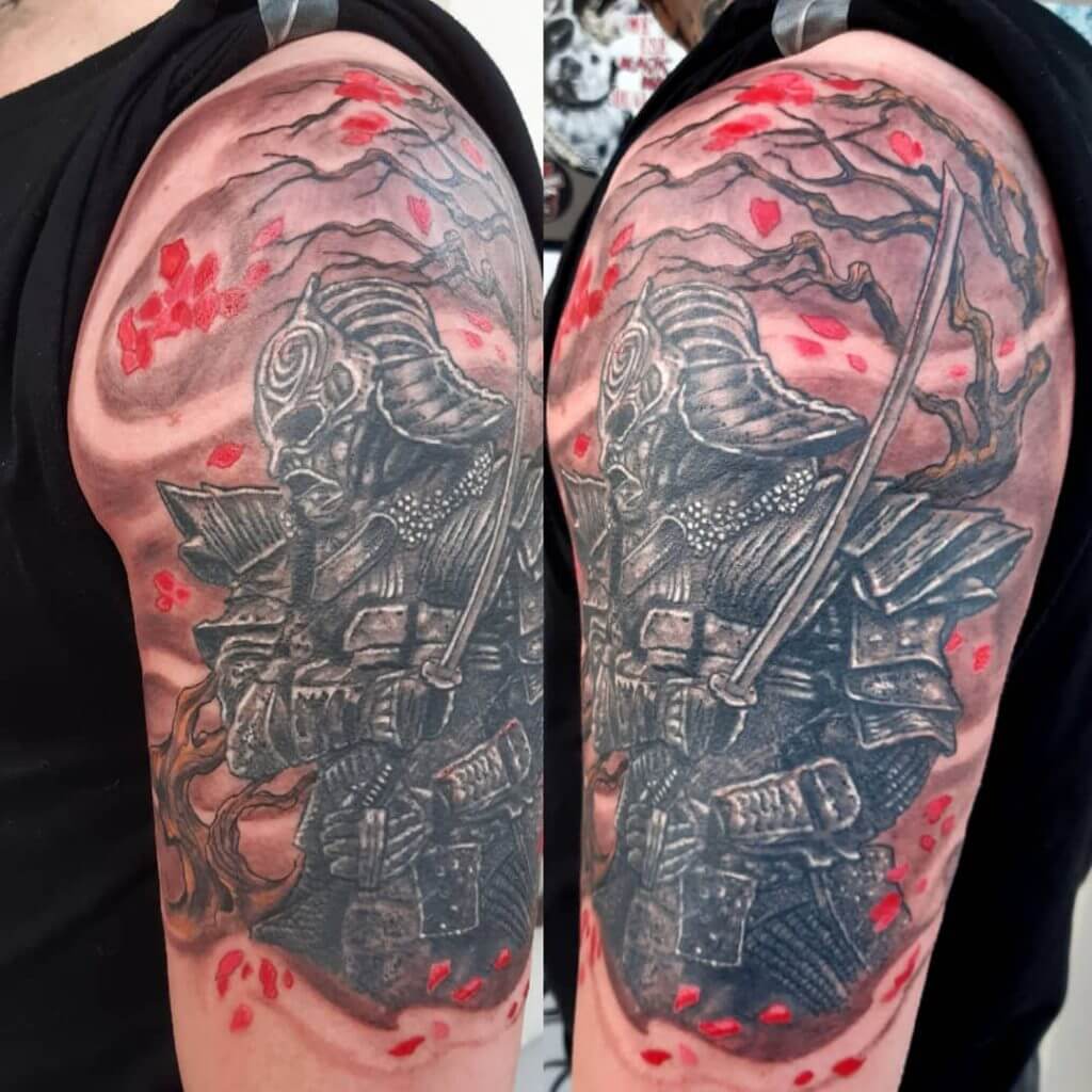 Arm samurai tattoo