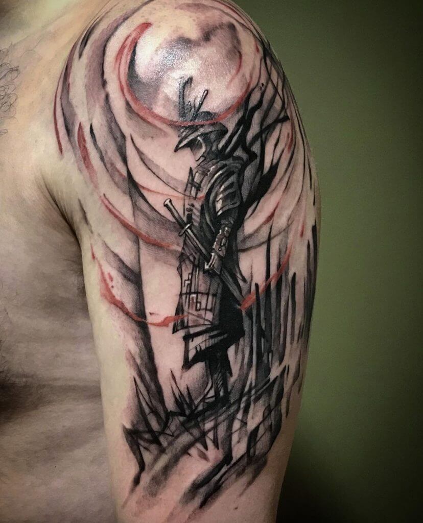 Arm samurai tattoo