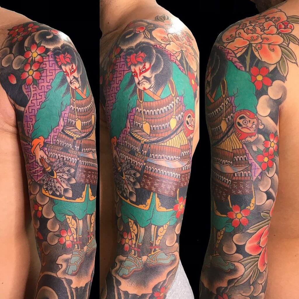 Color arm samurai tattoo