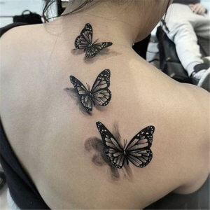 The butterfly is a beautiful fashion tattoo accessory on a womans body 2