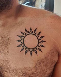 Tribal Black Sun Tattoos for men 5