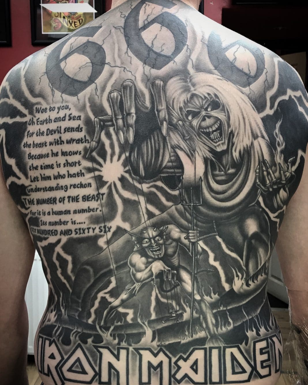 iron maiden the number of the beast tattoo