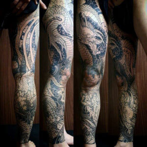 15 Powerful ideas of full leg dragon tattoo 11