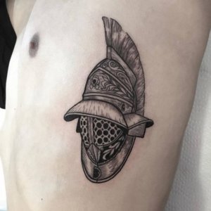5 Inspiring unconventional gladiator helmet tattoo ideas 5