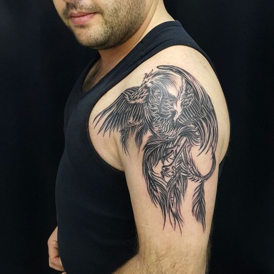 Placing a phoenix tattoo on your shoulder can be extremely magical idea