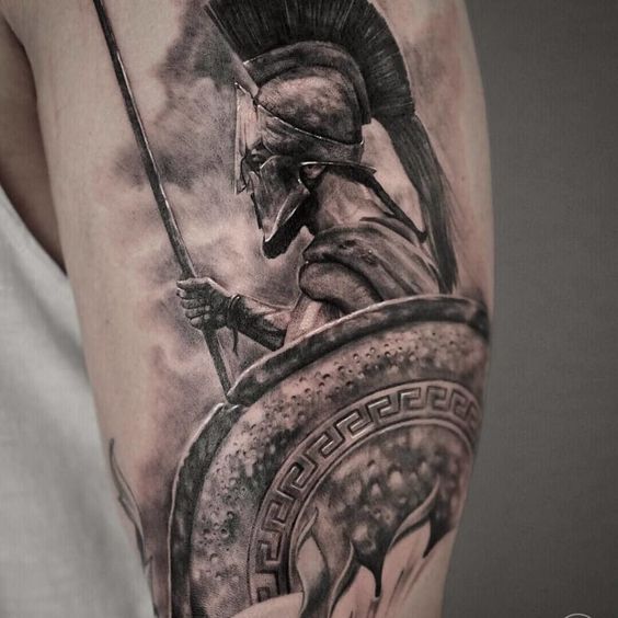 Spartan warrior is a great gladiator tattoo idea