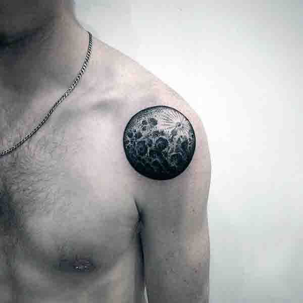 The moon is a symbol of growth and change, it also symbolizes night and  passing time and is very popular as a tattoo for men as well