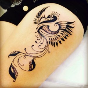 Your leg can dominate with a phoenix tattoo 4