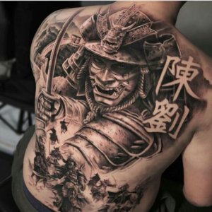 10 Different approach with those amazing samurai back tattoos 8