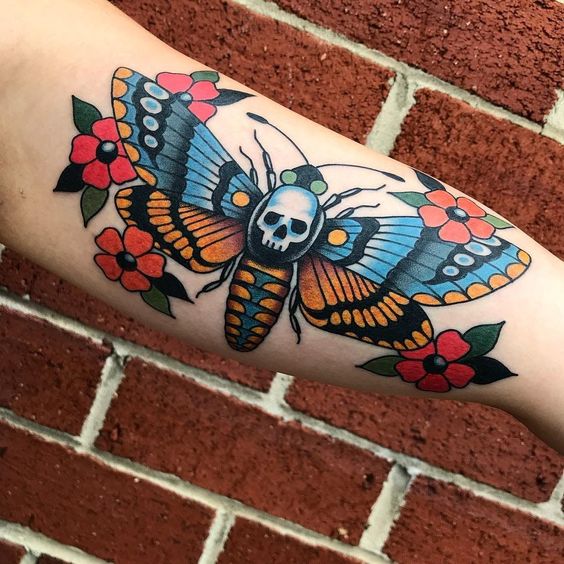 10 Inspirational death moth traditional tattoo images