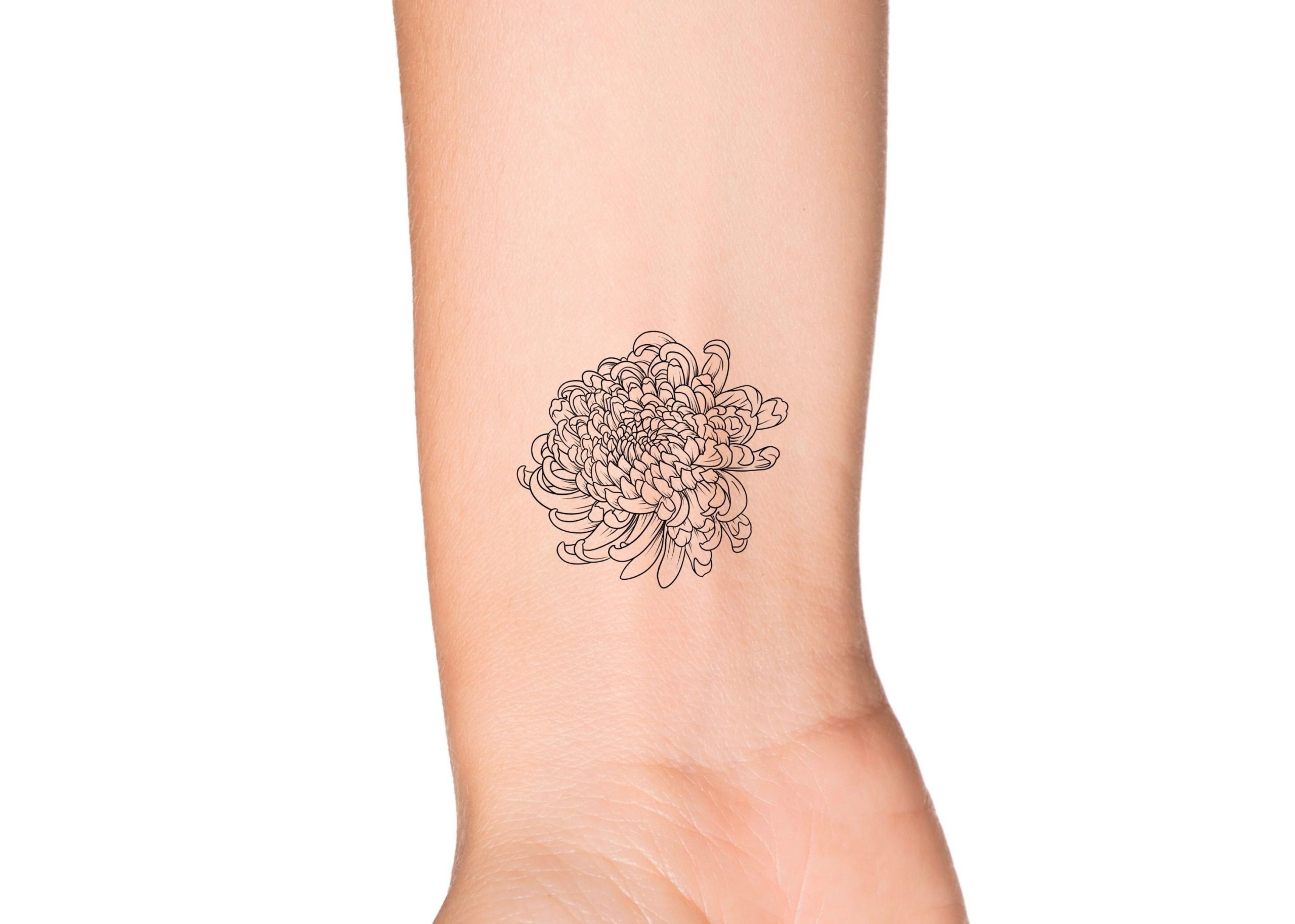 10 Minimalist chrysanthemum tattoo examples