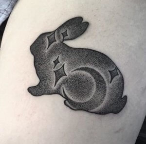 10 truly stunning bunny dotwork tattoos 7