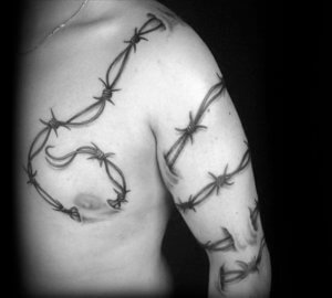 20 Best male and female barbwire tattoos 19