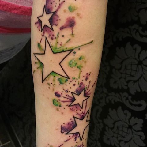 20 Ideas for small and big stars tattoos for your arm