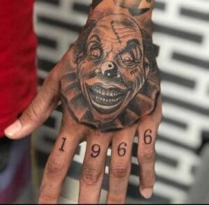 20 ideas of clown tattoo for your hand 10