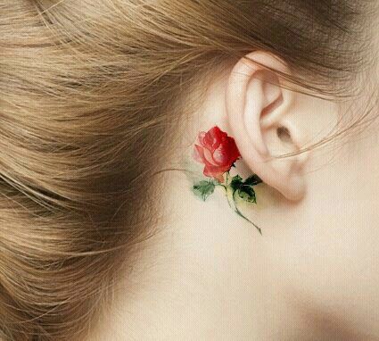 20 small colorful rose tattoo ideas