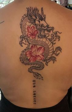 Dragon back tattoo in 15 images for men and women