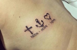 Get Faith Hope Love tattoo with an anchor to seal your love 3