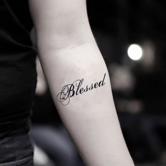 Keep it simple and make no mistake with blessed forearm tattoo