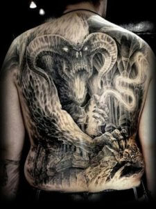Let us know what you think about dark and shocking demon tattoos 4