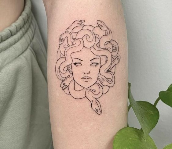 No mistake with simple Medusa tattoo