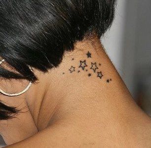 Stars neck tattoo can be priceless complement to your necklace