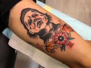 Traditional Michael Myers tattoos can look really scary 1