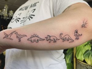 Whats your opinion about these irresistible minimalist dinosaur tattoos 1