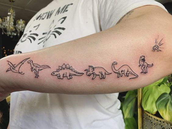 What's your opinion about these irresistible minimalist dinosaur tattoos