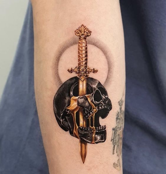 Dagger with snake is really astonishing tattoo