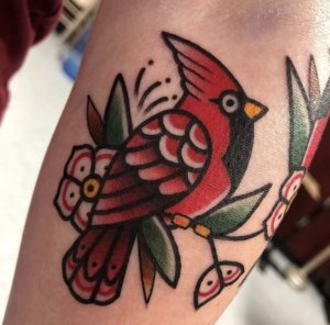10 Tempting traditional cardinal bird tattoos 9