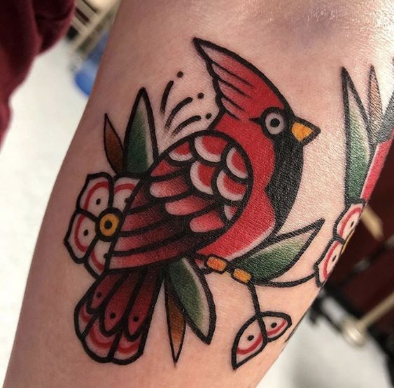 10 Tempting traditional cardinal bird tattoos