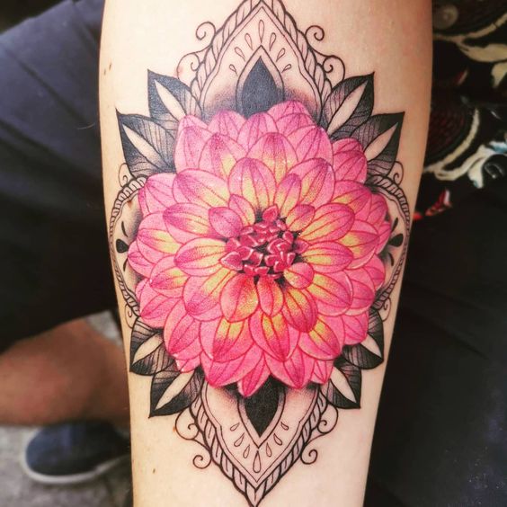 20 Best dahlia tattoos for nature fans