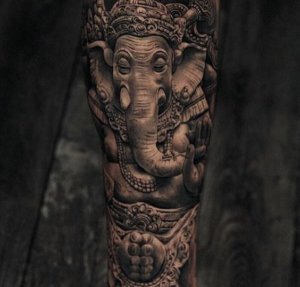 Daily share of surprisingly beautiful Ganesha realistic tattoos 1