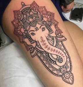 Ganesha tattoo done with Mandala style is really awesome 1