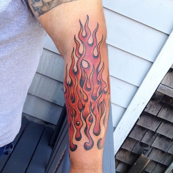 Gorgeous flame forearm tattoo designs you can try