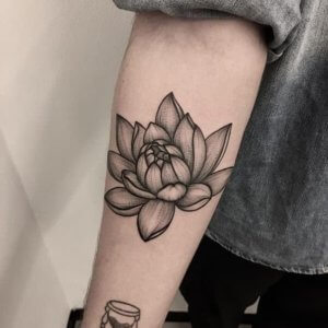 Lotus forearm tattoo is not scary but makes you tempting for sure 1